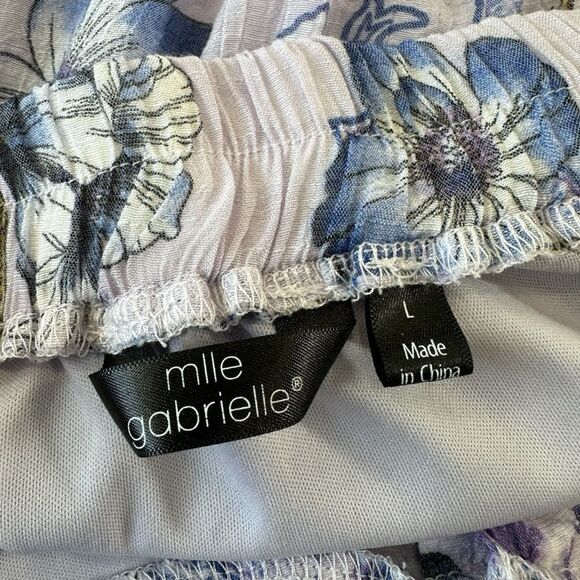 Mlle Gabrielle Lilac Floral Midi Skirt, Large - Picture 9 of 9
